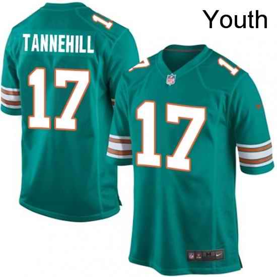 Youth Nike Miami Dolphins 17 Ryan Tannehill Game Aqua Green Alternate NFL Jersey